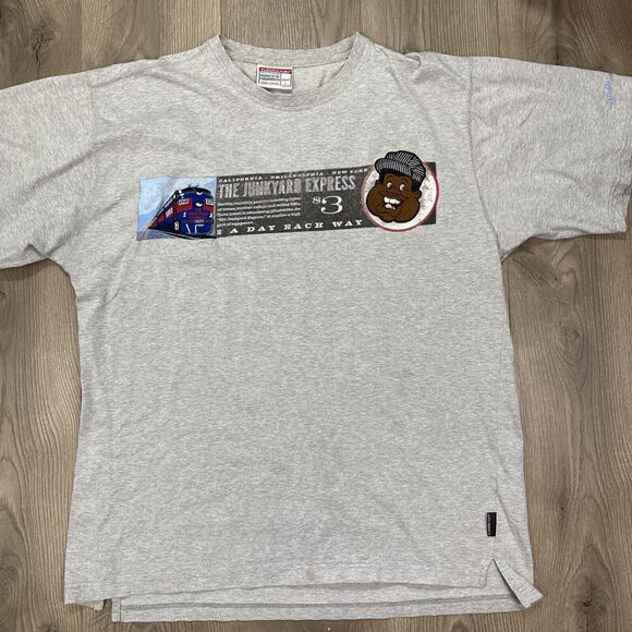 Vintage Platinum Fubu T Shirt Mens Large Gray Fat Albert The Junkyard Express - Picture 2 of 10